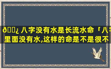 🌿 八字没有水是长流水命「八字里面没有水,这样的命是不是很不好」